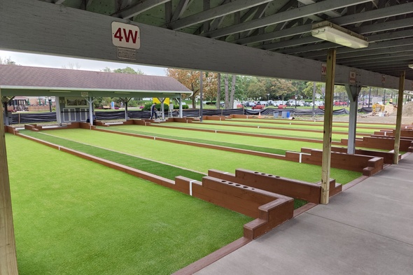 Los Angeles and Southern California Bocce Ball Game using artificial grass