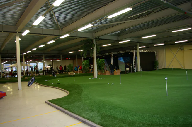Los Angeles and Southern California Indoor putting green in open commercial space